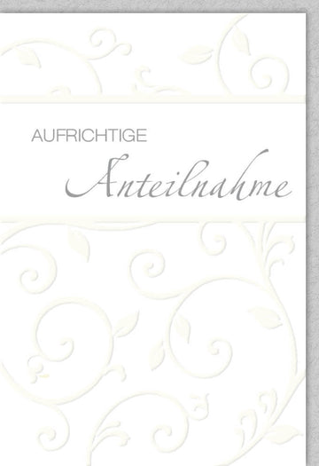 Trauerkarte zur Anteilnahme - Elegante Beileid Doppelkarte mit Silberfolie, stilvolles Design für Trost & Mitgefühl im Trauerfall