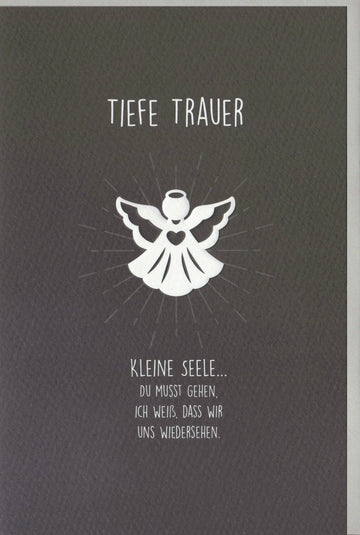 Trauerkarte zur Anteilnahme: Engel der Hoffnung - Beileid & Trost mit stilvollem Trauerspruch, für Seelenfrieden und Gedenken