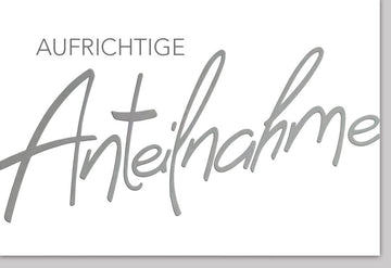Trauerkarte zur Anteilnahme - Stilvolle Beileid Doppelkarte in Weiß, Schlichtes Textdesign für Abschied & Gedenken, Trost im Trauerfall