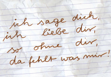 Valentinstag Liebe & Romantik Postkarte - Handgeschriebene Kalligrafie Liebeserklärung, Gefühlvolle Zuneigung und Sehnsucht, Partnerschaft Geschenk mit Handschriftlicher Botschaft