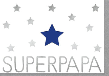 Vatertags - Doppelkarte "Superpapa" | Liebevolle Glückwunschkarte mit Stern - Design | Anerkennung & Familie Feier – Perfekter Vatertagsgruß