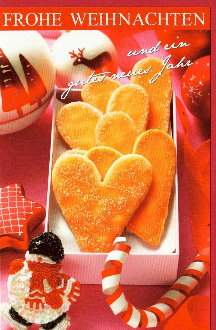 Weihnachtskarte Lebkuchenherzen – Grusskartenshop Weihnachtskarte Lebkuchenherzen – Grusskartenshop