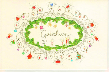 Weihnachtskarte Naturkarton Gutschein