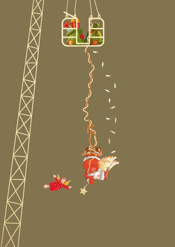 Weihnachtspostkarte Bungee - Engel Santa
