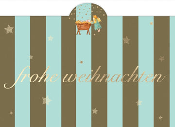 Weihnachtspostkarte Engel a.d. Krippe