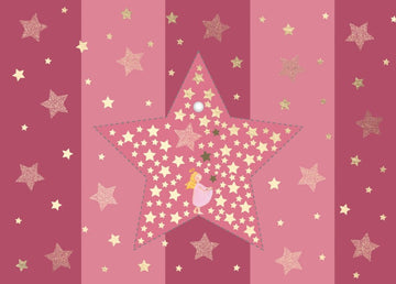 Weihnachtspostkarte Engel fängt Sterne