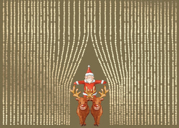 Weihnachtspostkarte Goldfolie 2 Rentiere m. W - mann