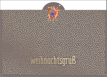 Weihnachtspostkarte Goldfolie Heilige 3 Könige Weihnachtsgruß