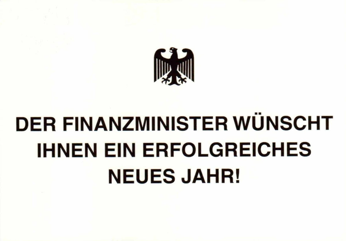 Weihnachtspostkarte lustig: Der Finanzminister...