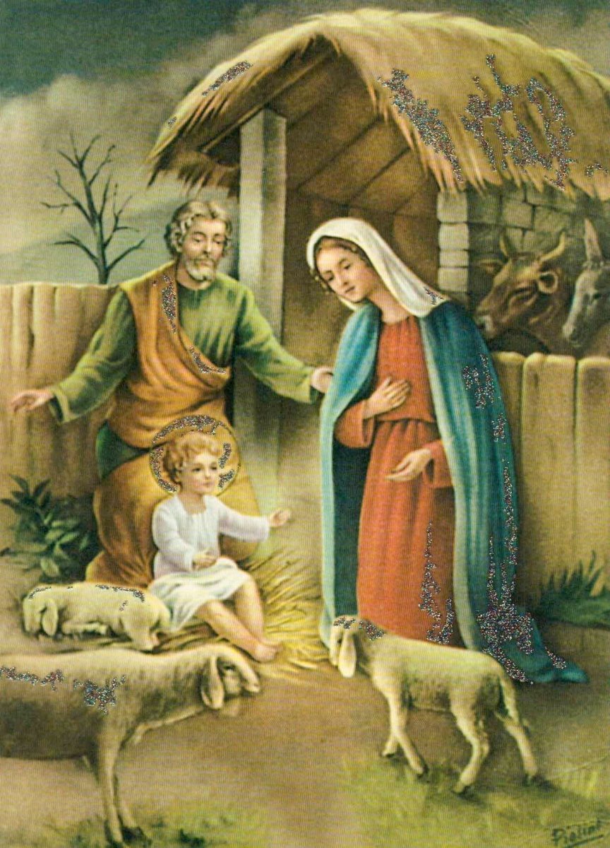 Weihnachtspostkarte Maria Joseph Grippe