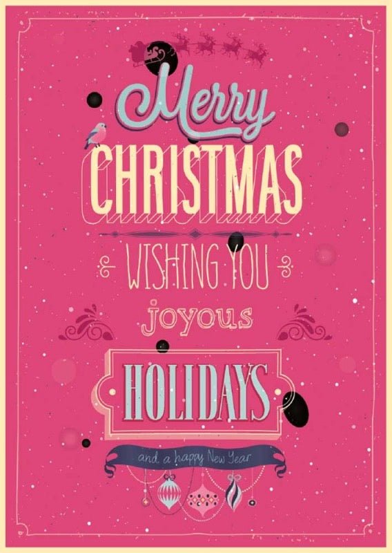 Weihnachtspostkarte: Merry Christmas