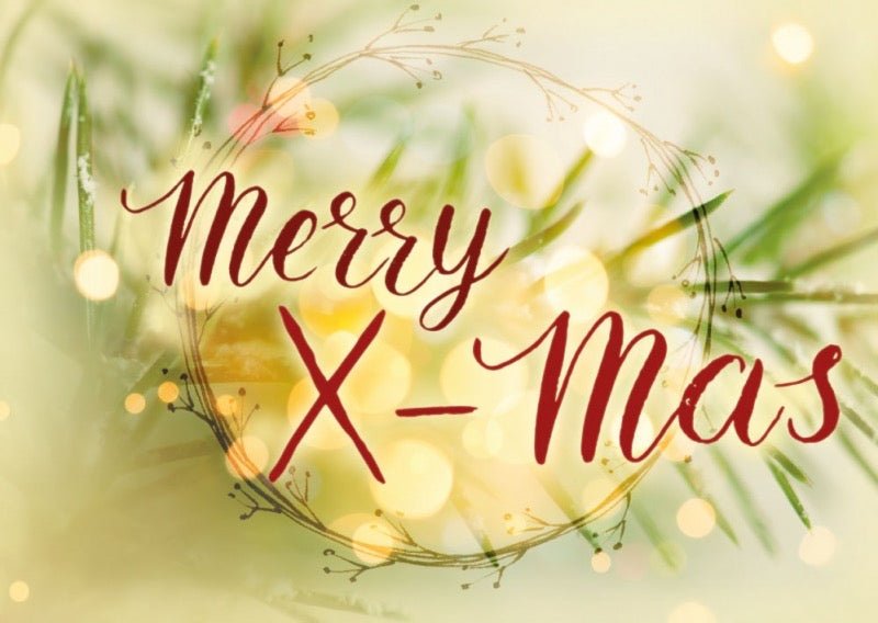 Weihnachtspostkarte: Merry X - Mas II