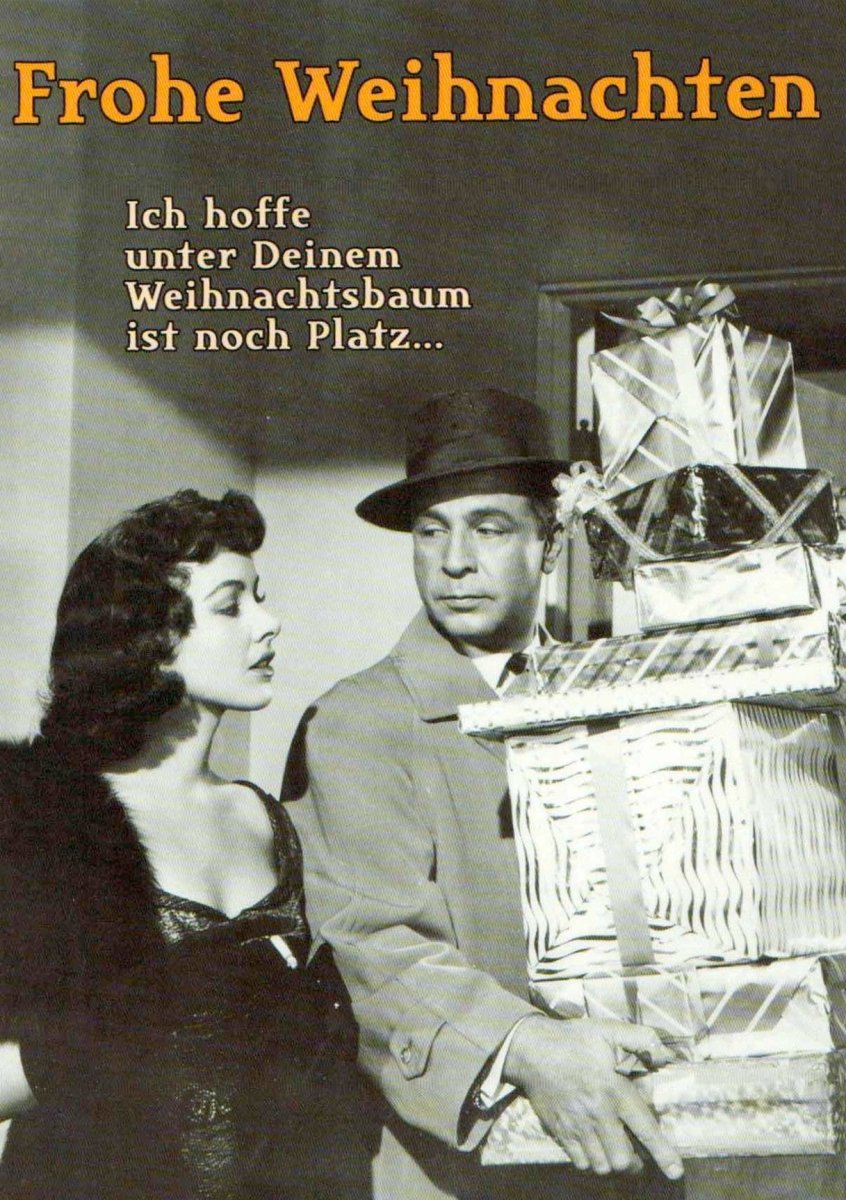 Weihnachtspostkarte retro Spruch Platz unterm Weihnachtsbaum