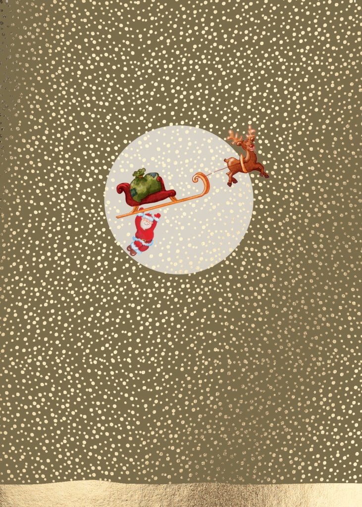 Weihnachtspostkarte Schlitten m. W - mann