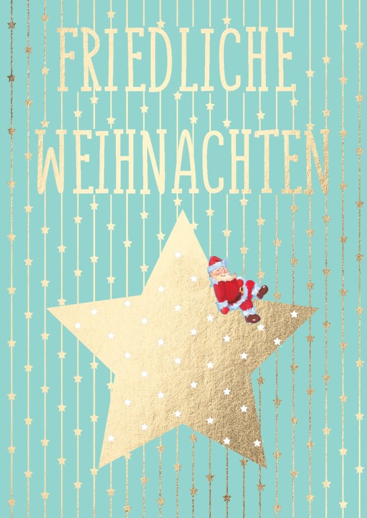 Weihnachtspostkarte Stern m. W - mann - Friedliche Weihnachten