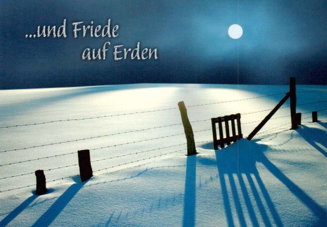 Weihnachtspostkarte: ...und friede auf erden