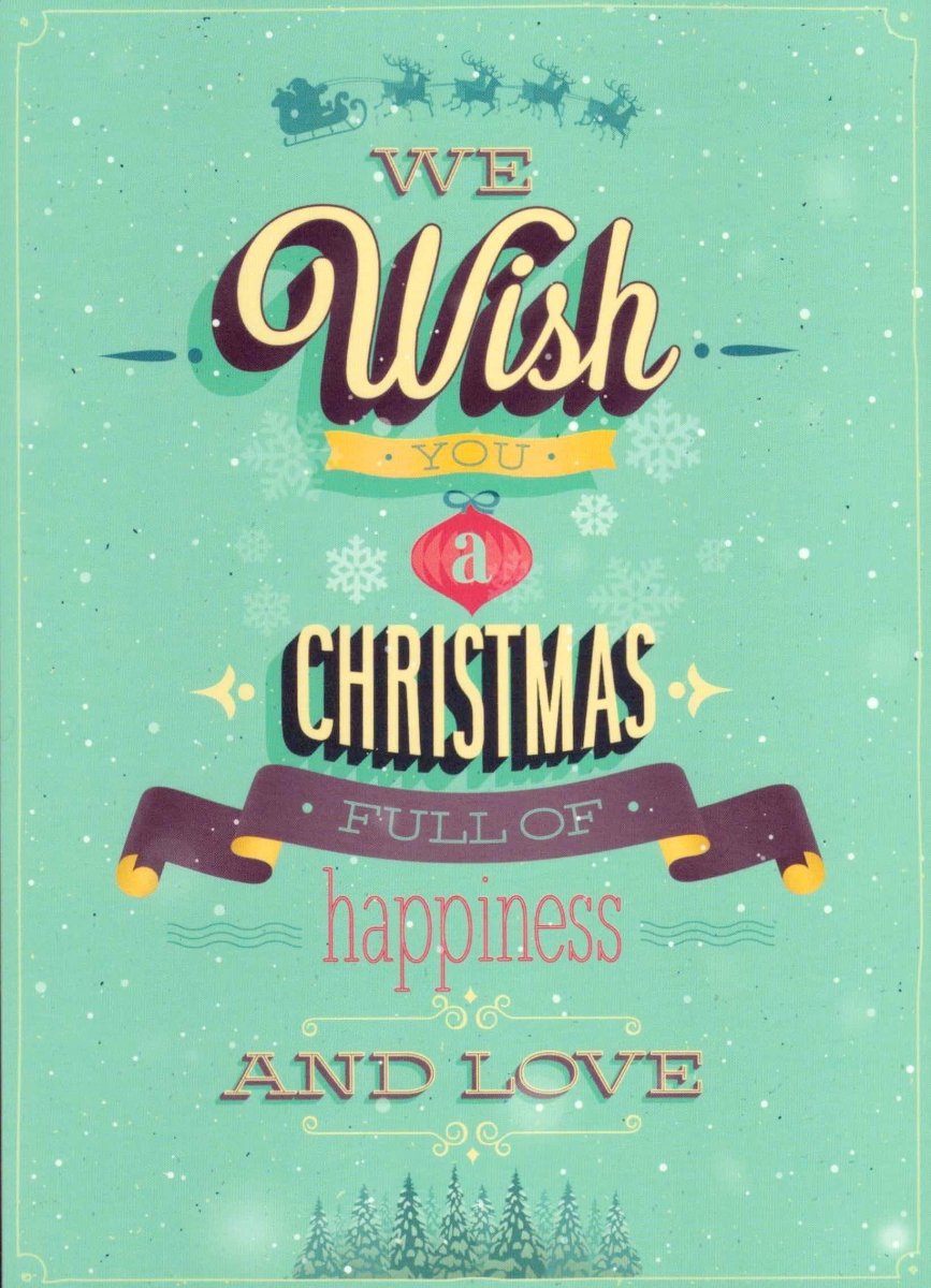 Weihnachtspostkarte We wish you a christmas full of happieness and love