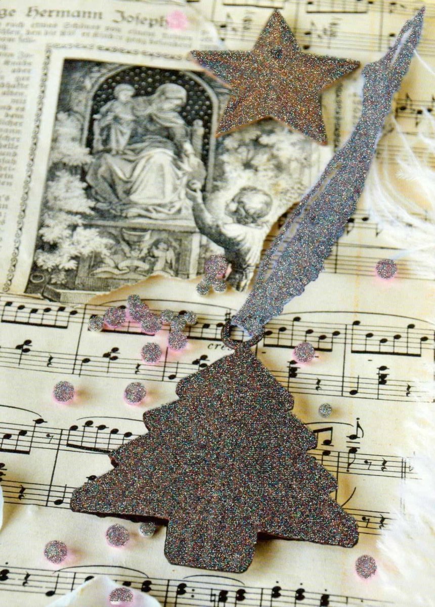 Weihnachtspostkarte Weihnachtsbaumanhänger: merry christmas