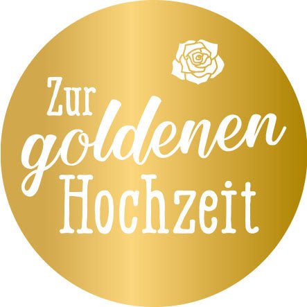 Applikation Goldene Hochzeit Pappe abgesetzt mit Schaumstoff Klebepad