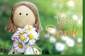 Danksagungskarte Blumen - Handgeschriebene Dankeschön Grußkarte für Geburtstag, Hochzeit & besondere Anlässe, Natürliche Fröhlichkeit & Anerkennung