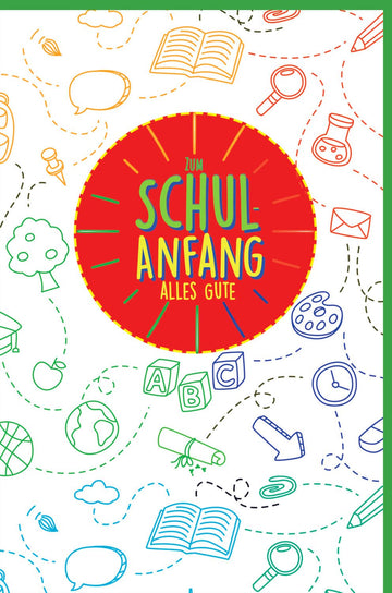 Einschulung Glückwunschkarte zum Schulanfang - Erstklässler Schulstart, ABC Schüler, Erster Schultag mit Schultüte Motiv