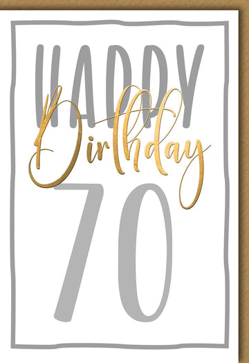70. Geburtstagskarte Jubiläum - Elegante Glückwunschkarte für Senioren mit Goldener Schrift, Schlichtes Design, Hochwertige Qualität, Feier Dekoration, Edle Papeterie Grußkarte zum Siebzigsten in Gold & Weiß für Erwachsene Unisex