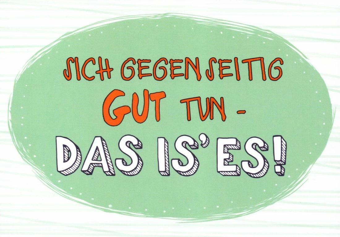 Freundschafts - Postkarte mit Spruch | Grün & Oval, Motivierend & Positiv | Humorvolles Geschenk & Deko