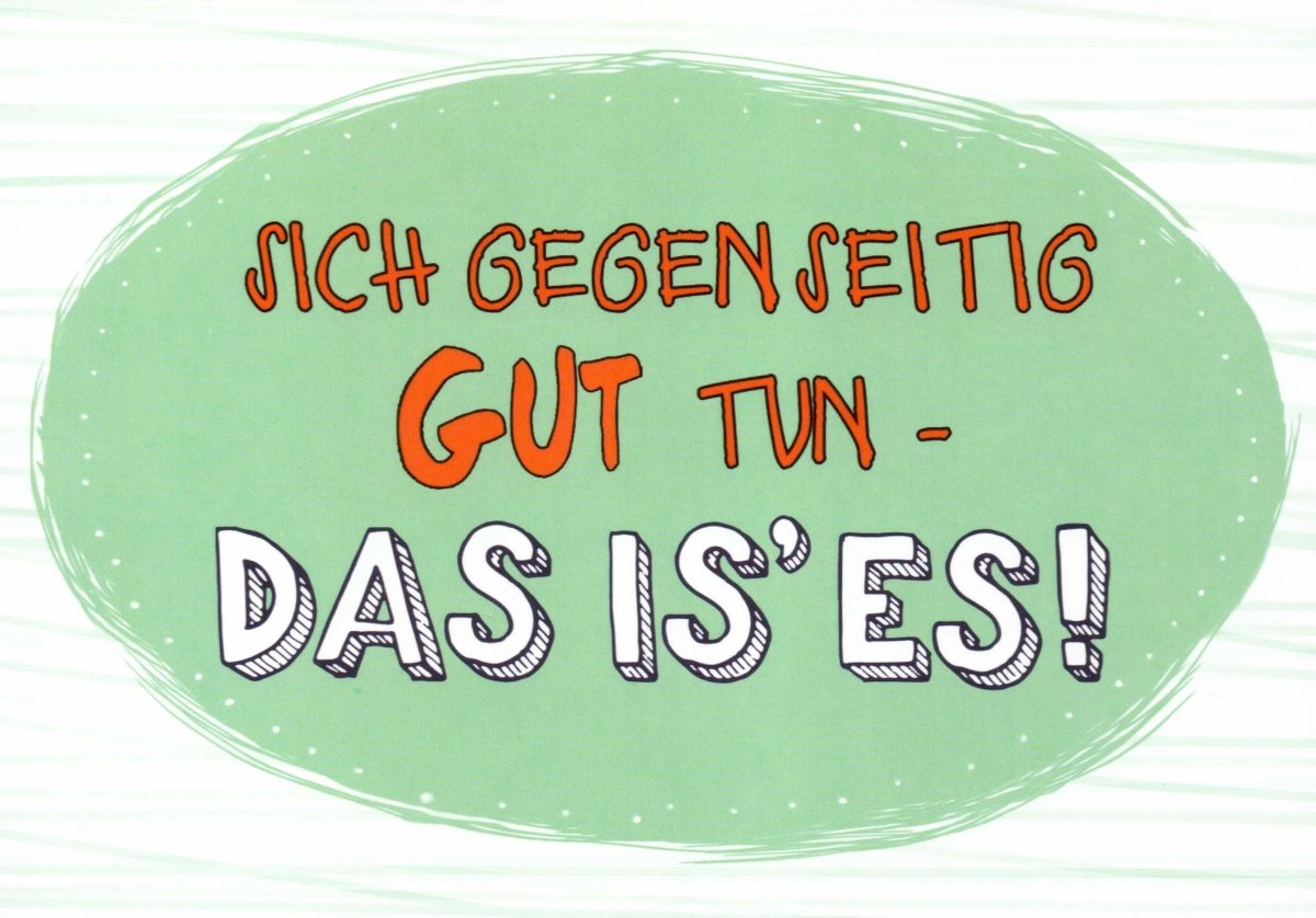 Freundschafts - Postkarte mit Spruch | Grün & Oval, Motivierend & Positiv | Humorvolles Geschenk & Deko