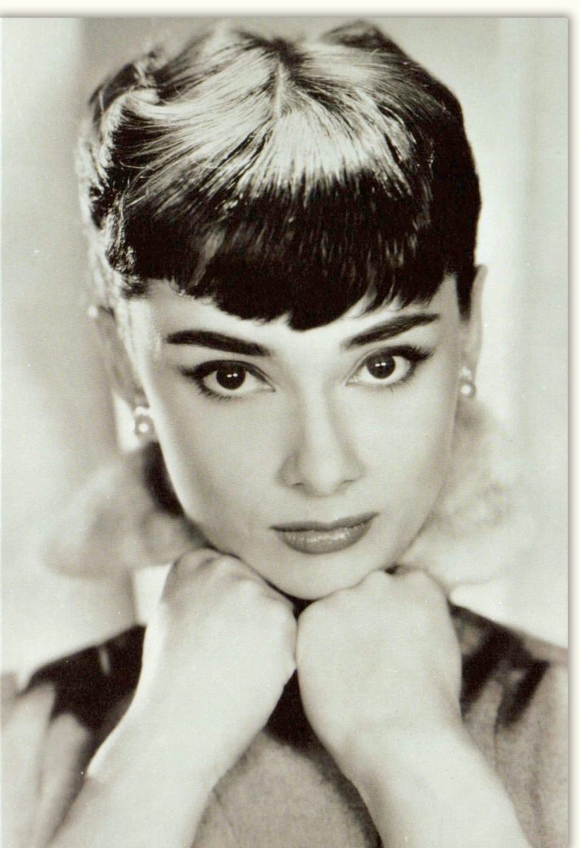 Geburtstags - & Anlass - Doppelkarte: Elegante Blankokarte in Schwarz - Weiß, Vintage Filmstar Portrait, Klassische Retro Schauspielerin Diva, Zeitlose Grußkarte für Geburtstag, Einladung, Danke & Beileid