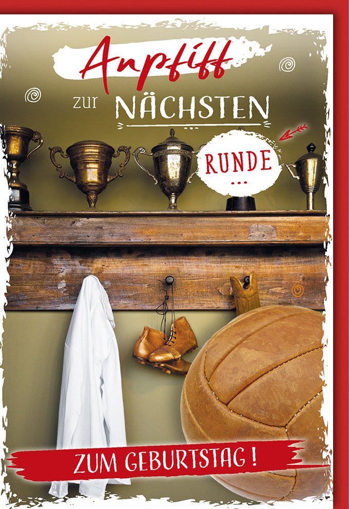Geburtstags - Doppelkarte für Männer - Bier & Boxen Design, Rustikaler Retro - Stil, Witzige Gratulationskarte mit Humor