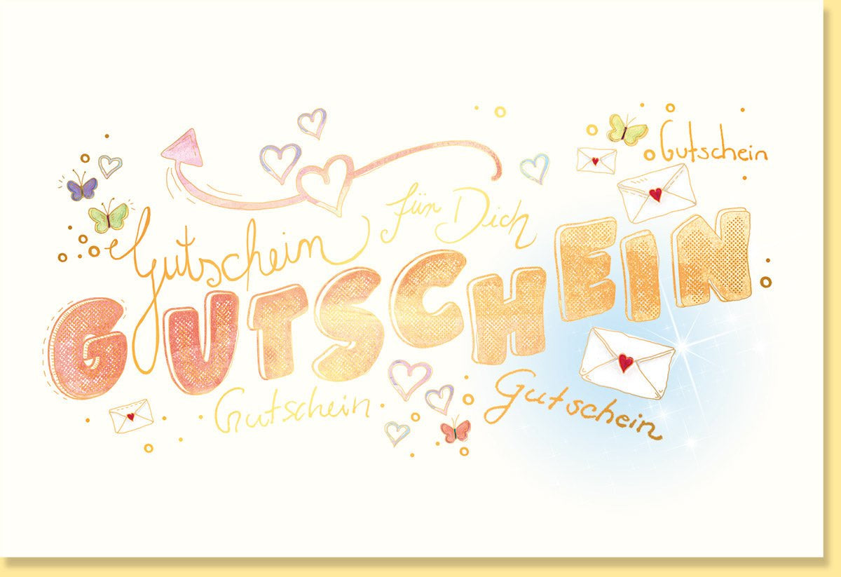 Geburtstags - Doppelkarte mit Goldfolie - Elegante Gutscheinkarte auf Naturkarton, Vielseitige Schriftkarte für Alle Anlässe, Perfekte Geschenkidee