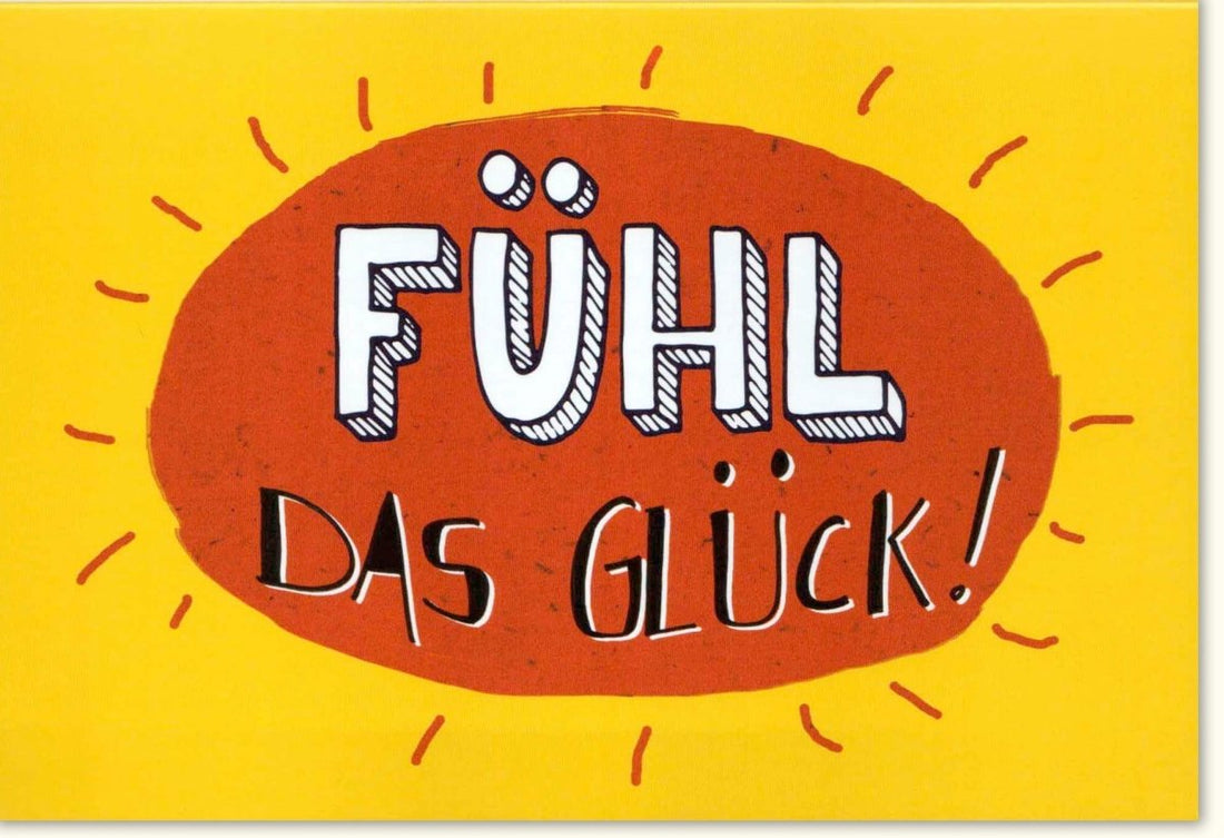 Geburtstags - Doppelkarte mit Motivierendem Spruch - Farbenfrohe Glückwunschkarte, Aufmunternde Grußkarte für Glücksmomente, Positivität & Lebensfreude - Festliche Anlasskarte zum Freude Schenken