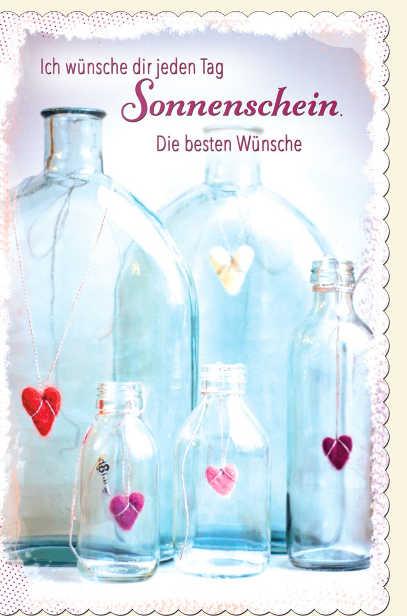 Geburtstags - Doppelkarte "Sonnenschein der Liebe": Glückwünsche, Herz & Freude - Ideal für Jubiläum & Feiern