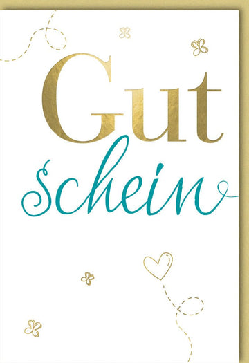 Geburtstags - & Jubiläums - Doppelkarte - Eleganter Gutschein Voucher mit Goldschrift, Ideal für Feier & Gratulation, 120 - 150 Zeichen