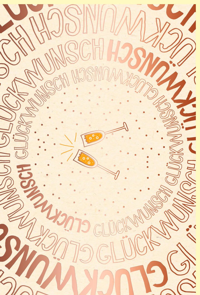 Geburtstagskarte & Allgemeine Feier Doppelkarte – Elegante Glückwunschkarte, Grußkarte aus Zuckerrohrpapier in Beige mit Roségold Metallicfolie, Hochwertiges Design für Erwachsene und Jugendliche