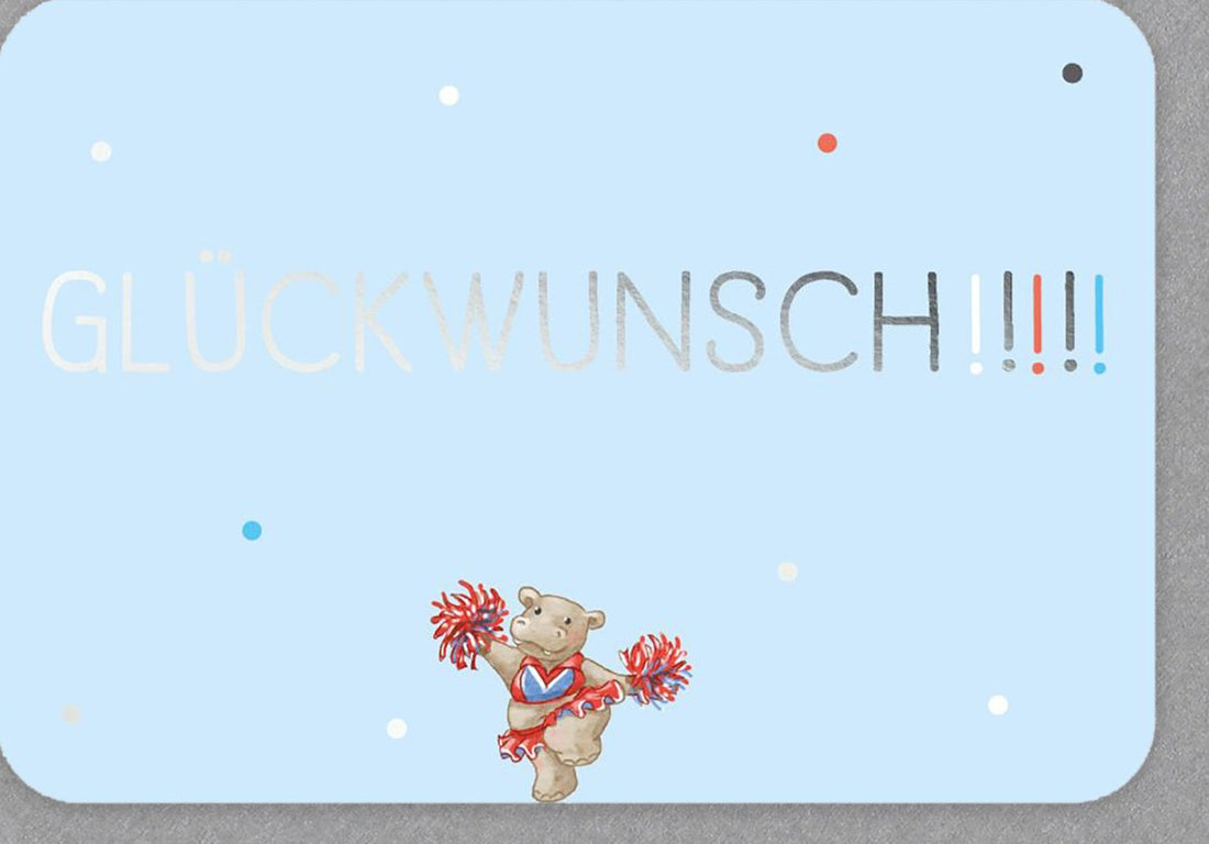 Geburtstagskarte für Kinder: Niedlicher Bär mit Konfetti, Bunte Cartoon - Glückwunschkarte, Feierliche Gratulations - Doppelkarte