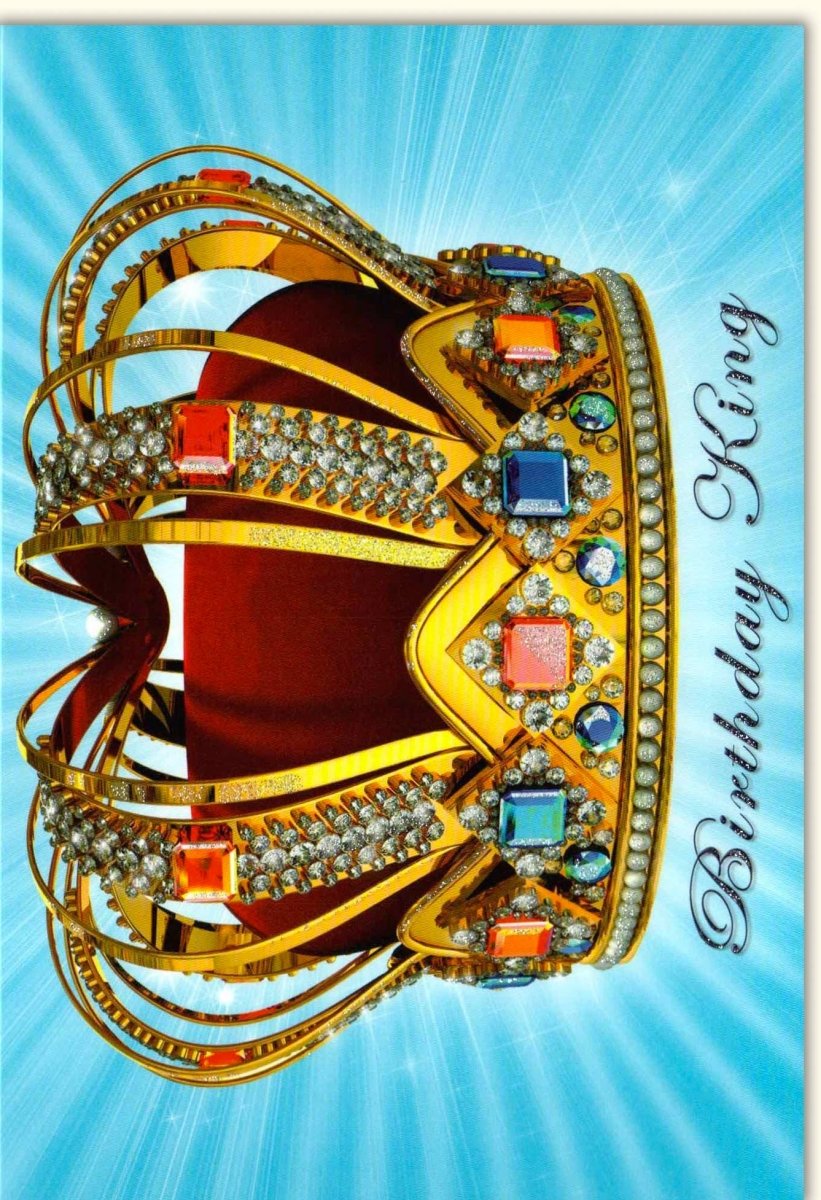 Geburtstagskarte für Männer - "Birthday King" mit Krone & Glitzer, Edle Elegante Grußkarte, Festliche Jubiläumskarte, Königlich Luxuriöses Design, Stilvolle Glückwünsche für Herren