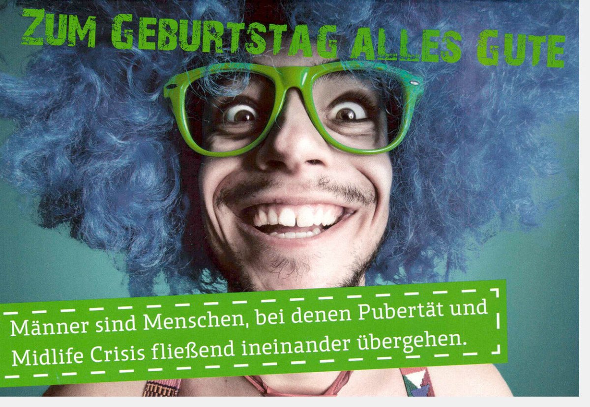 Geburtstagskarte für Männer - Lustige & Witzige Glückwunschkarte mit Schnurrbart, Brille & Perücke Motiv - Originelle Männergeburtstag Grußkarte mit Humor & Spaß für die Funparty Feierlichkeit