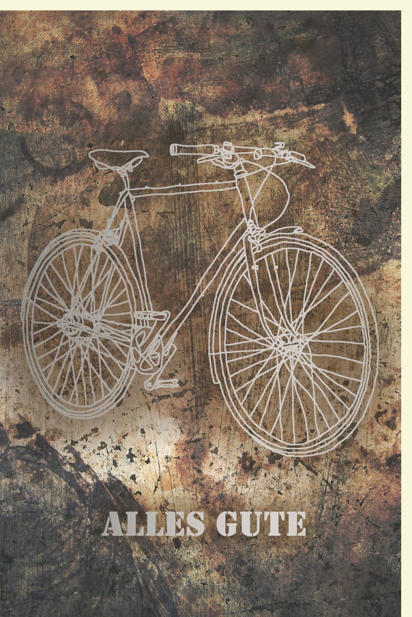 Geburtstagskarte für Männer - Vintage Fahrrad Design, Stilvolle Retro Glückwunschkarte mit Rustikaler Eleganz, "Alles Gute" Grusskarte