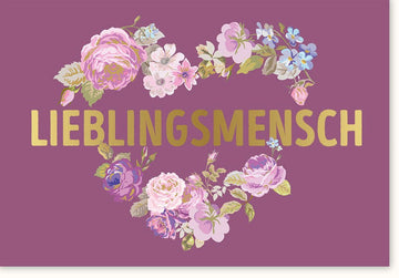 Geburtstagskarte für Partner: Lieblingsmensch Blumen - Illustration, Romantische Liebe & Floral Design Glückwunsch Karte