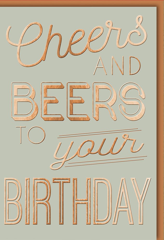 Geburtstagskarte Lustig - Cheers & Beers Witzige Doppelkarte für Erwachsene, Humorvolle Bier Geburtstagsgruß Grußkarte, Glückwunsch Gratulation für Männer und Frauen - "Cheers to Your Birthday"