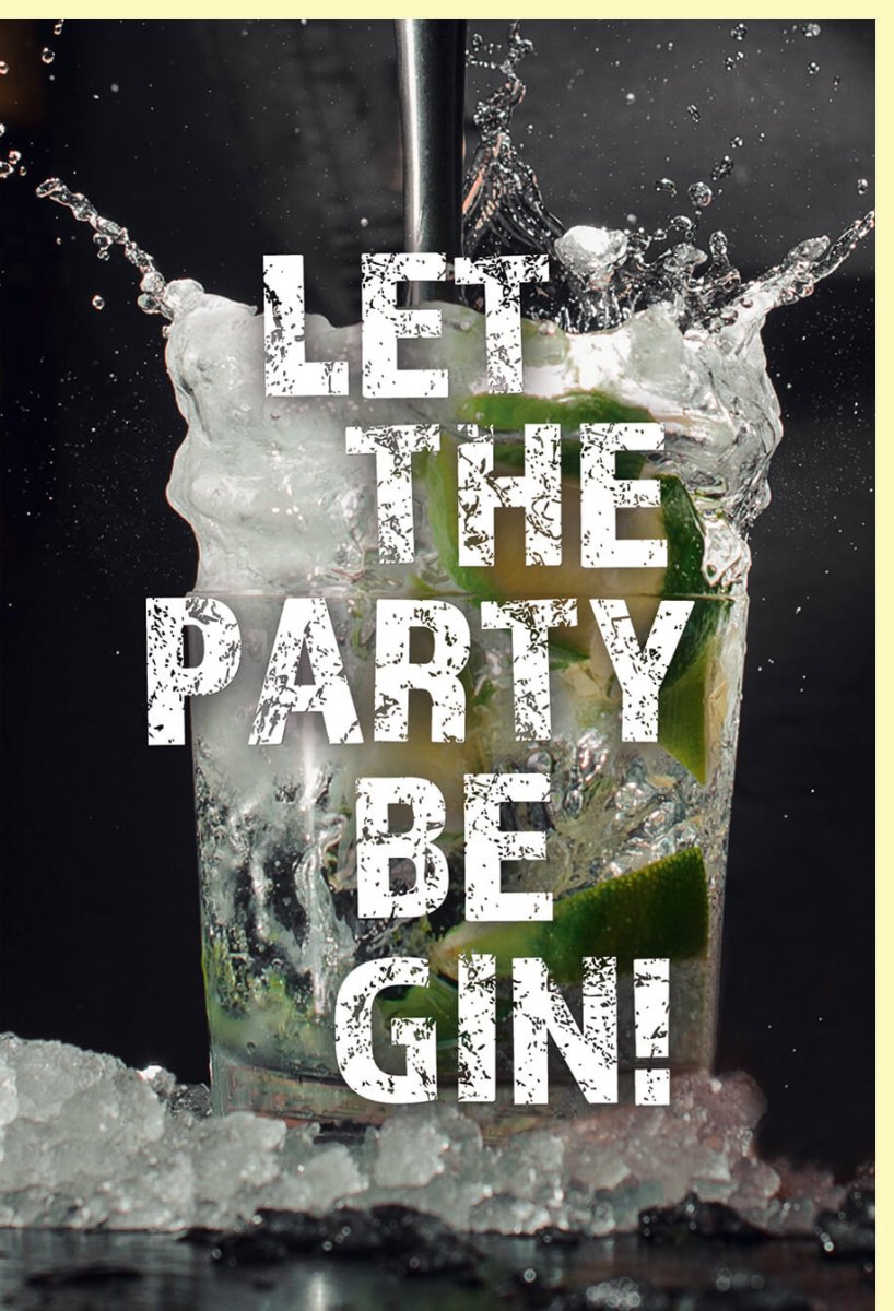 Geburtstagskarte Lustig - Gin Party Motiv mit Überfülltem Glas, Humorvolle Sprüche für Erwachsene, Schwarz - Weiß Design mit Limette & Eiswürfel, Witzige Geschenkidee für Cocktailfreunde, Cheers to Spaß & Erfrischung, Ideal für Freund, Freundin & Kollegen