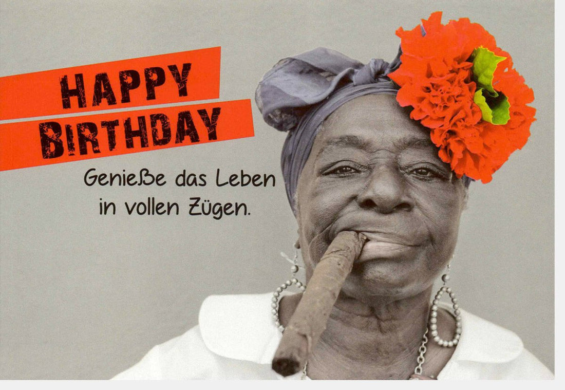 Geburtstagskarte Lustig - "Happy Birthday" Feierlaune Doppelkarte | Farbenfrohe Gratulation voller Humor & Spaß | Originelle & Witzige Altersfeier Karte, Unkonventionell & Einzigartig für Lebensfreude
