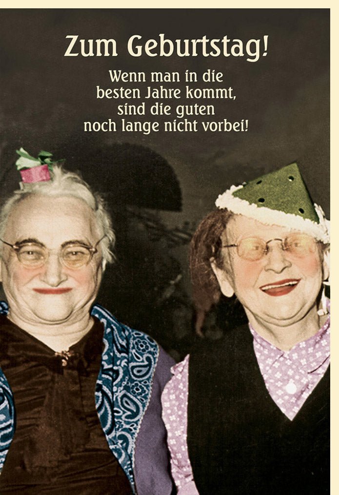 Geburtstagskarte Lustig Retro - Vintage Humor Glückwunsch Doppelkarte mit Spruch, Feier das Alter Witzigkeit