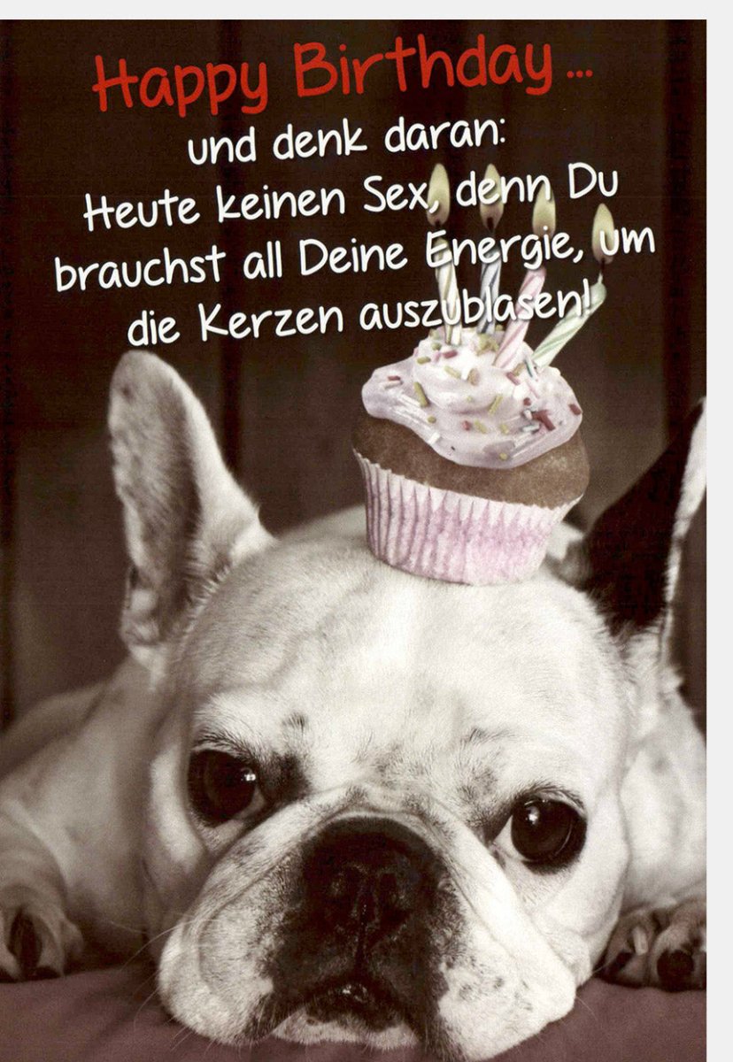 Geburtstagskarte Lustig - Witzige Tierische Glückwünsche mit Hund & Cupcake, Originelle Happy Birthday Postkarte, Humorvoller Spruch, Spaß beim Kerzen Ausblasen - Freche Grußkarte für eine Spaßige Feier