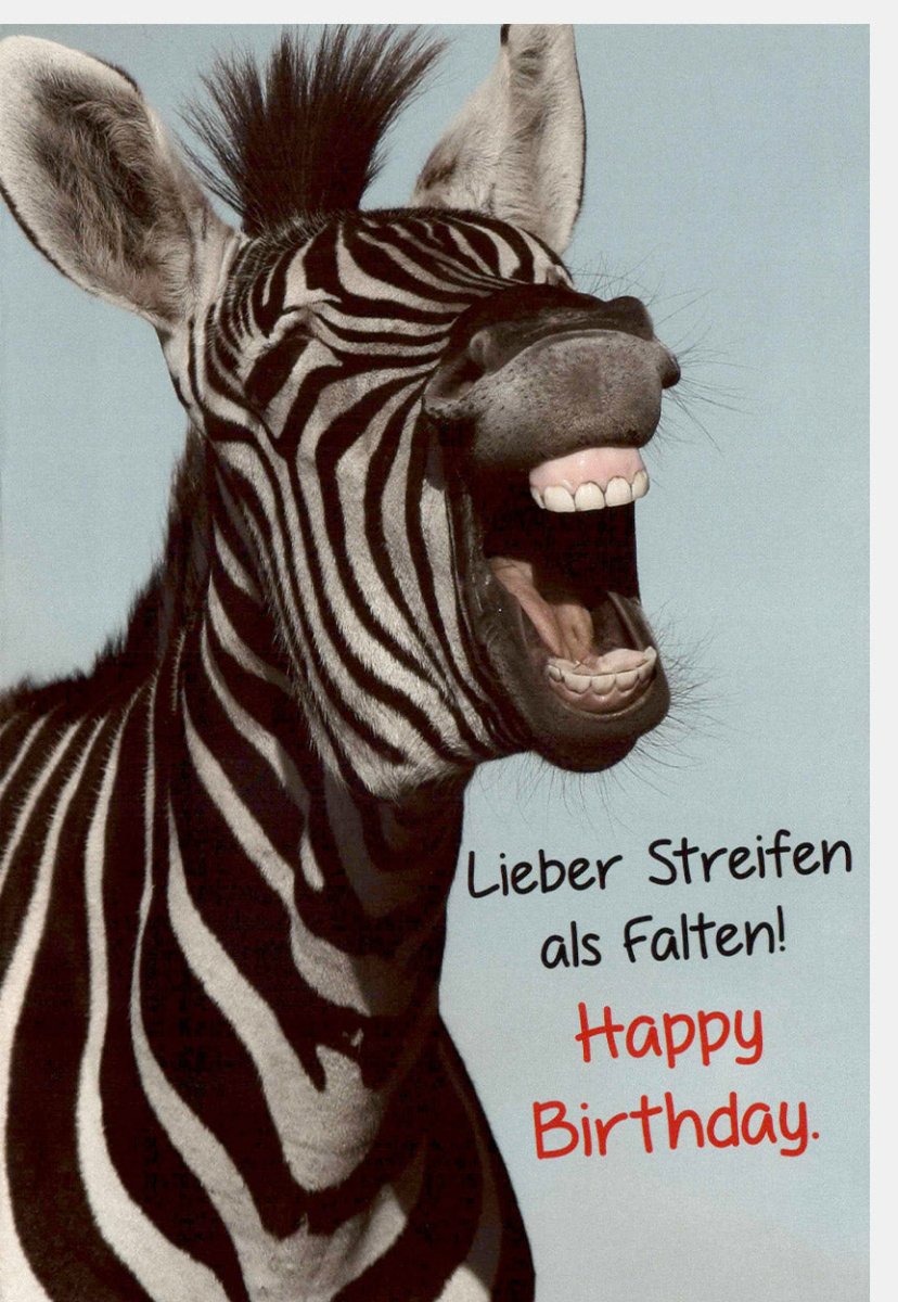 Geburtstagskarte Lustiges Zebra mit Spruch - Witzige Grußkarte mit Streifen & Falten, Tiermotiv Happy Birthday Glückwunsch Spaß