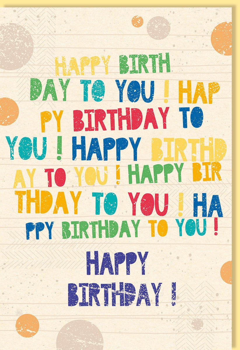 Geburtstagskarte - Öko - Freundliche Glückwunschkarte aus Zuckerrohrpapier mit Spruch, Happy Birthday Doppelkarte mit Bunten Punkten, Festliche Geburtstagsgruß Karte für Feier und Festlichkeit, Nachhaltig