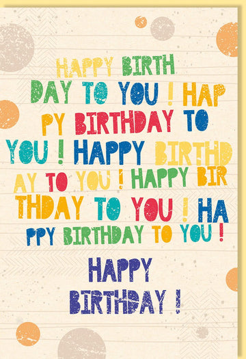 Geburtstagskarte - Öko - Freundliche Glückwunschkarte aus Zuckerrohrpapier mit Spruch, Happy Birthday Doppelkarte mit Bunten Punkten, Festliche Geburtstagsgruß Karte für Feier und Festlichkeit, Nachhaltig