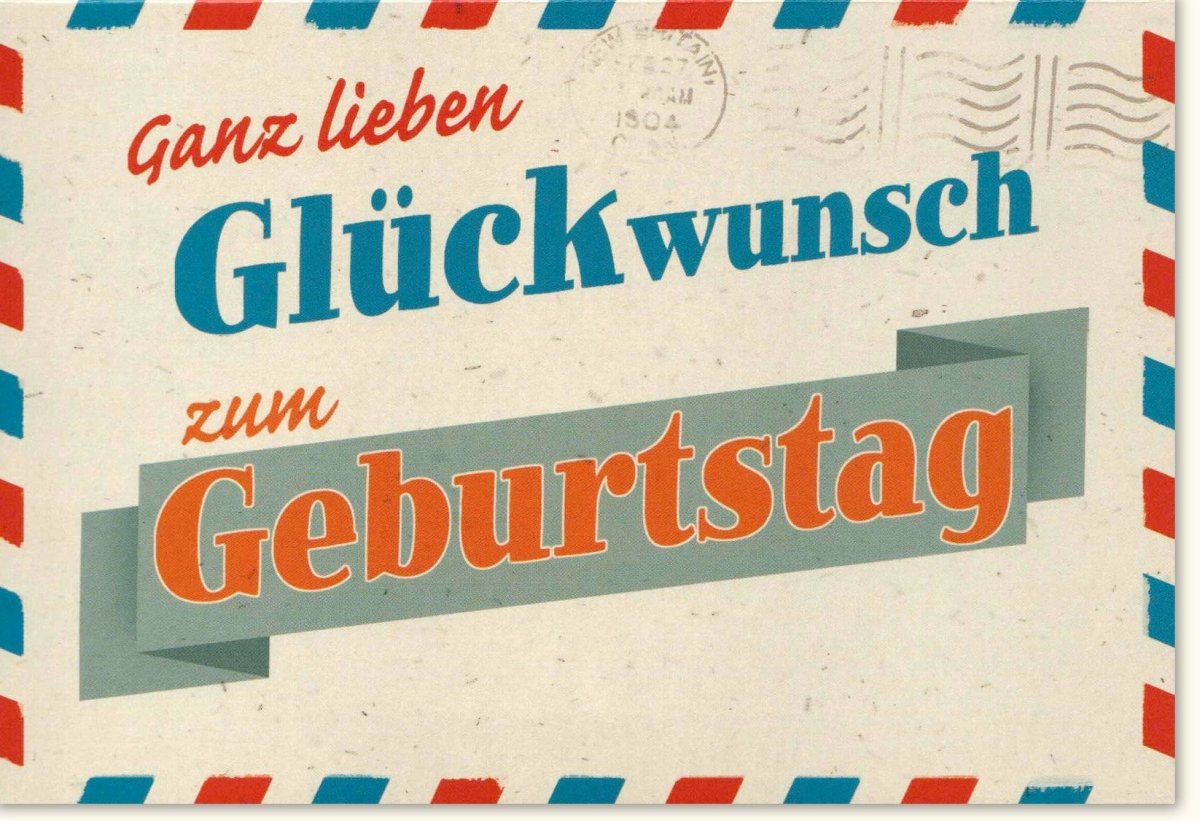 Geburtstagskarte Retro - Design: Festliche Vintage Glückwunschkarte, Klassischer Altmodischer Schriftzug, Nostalgische Gratulationskarte zum Geburtstag, Papeterie Postkarte zum Feiern, Geburtstagsgruß
