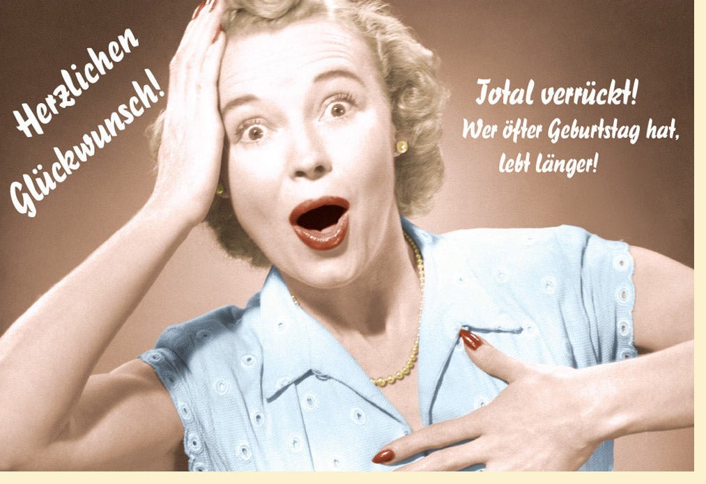 Geburtstagskarte "Retro - Spaß" - Lustige Glückwunschkarte mit Witzigem Spruch, Vintage Humor für Geburtstagsfeier, Ironische Gratulation im Retrolook